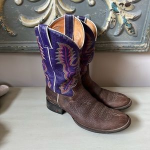 Justin Boots Purple and Brown Women's Cowboy Boots